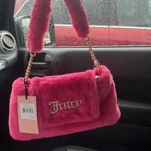 Brand New Juicy Couture Fluffy Shoulder Bag In Pink (without tags)